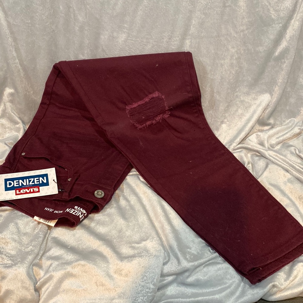 Burgundy Mom Jeans